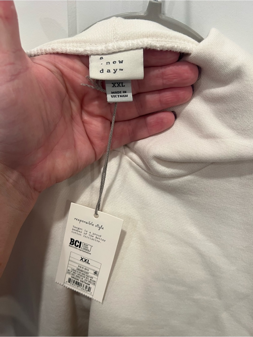 NWT A New Day Cream Hooded Sweatshirt XXL - Picture 7 of 9